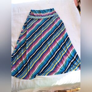 Sunny Leigh Vibrant Striped A-Line Skirt